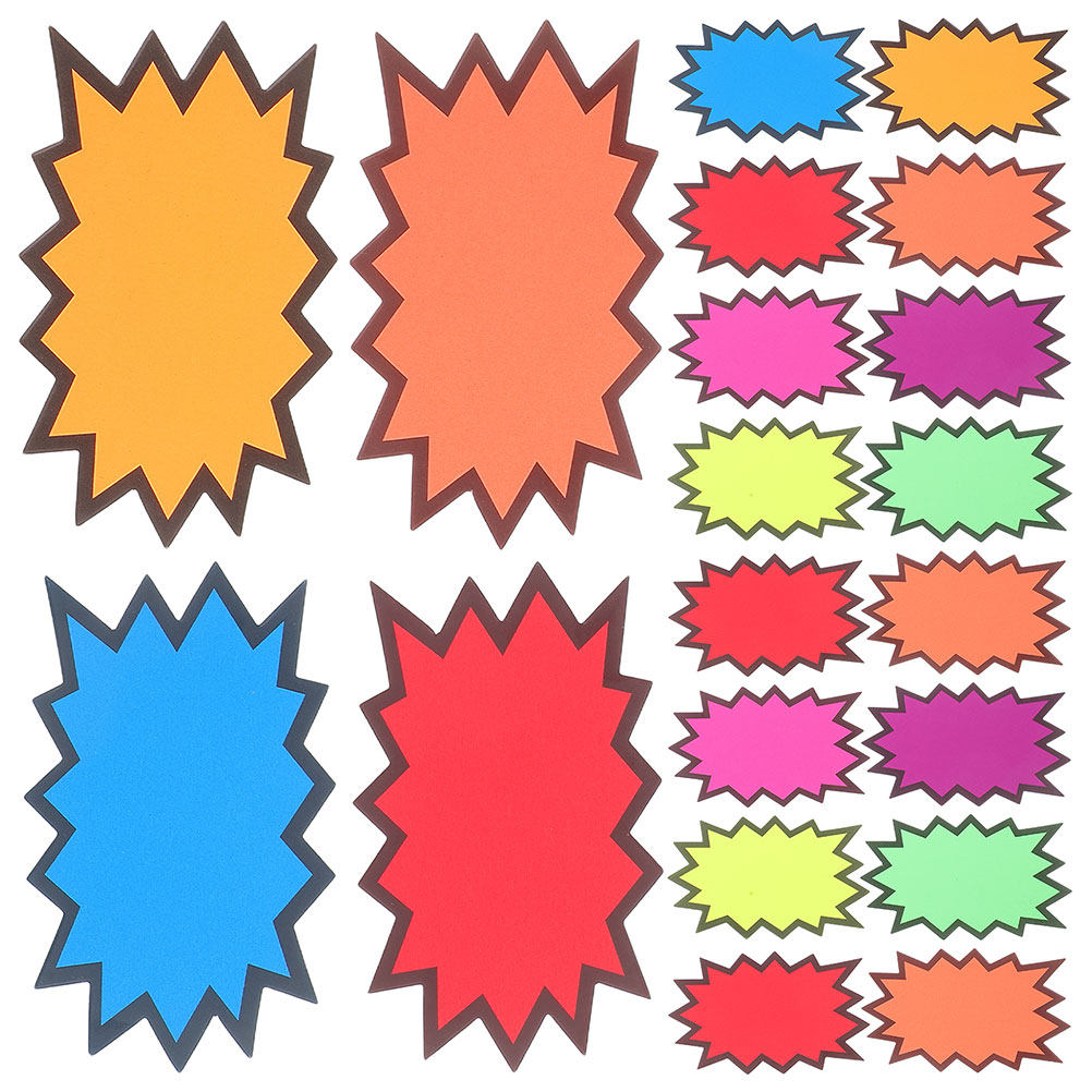 160Pcs Colorful Burst Price Ta - Yard Sign Blank ulasan dan harga